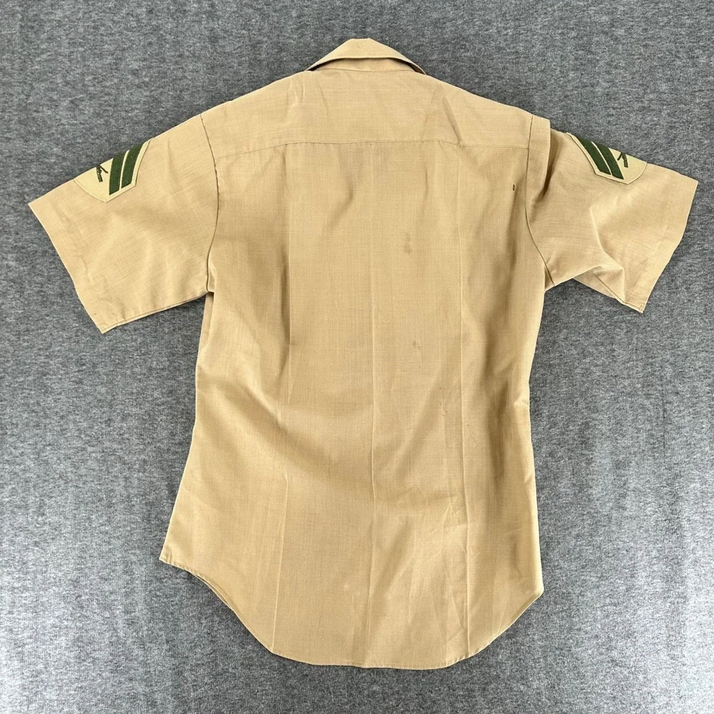 Vintage 1968 USMC Wool Serge Service Coat 39L Khaki Shirt Tie Belt Set Men